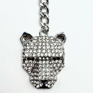 New Effy Rhinestone Panther Silver-Tone Keychain